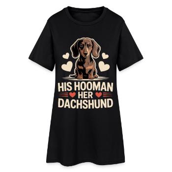 Teckel Hooman - Robe T-shirt Femme - noir - Devant