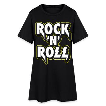 Rock 'N' Roll Lightning 3D-Logo - Frauen T-Shirt-Kleid - Schwarz - Vorne