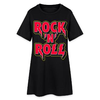 Rock 'n' Roll 3D-Logo - Frauen T-Shirt-Kleid - Schwarz - Vorne