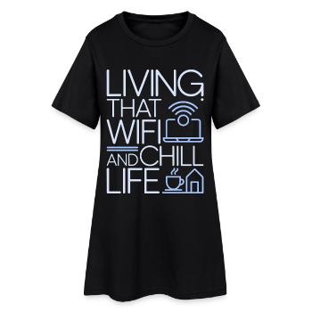 Remote Developer Living That WiFi Web Developer - Women’s T-Shirt Dress - black - Front