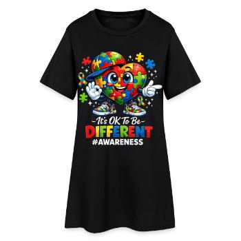 C’est OK d’être un autre puzzle de sensibilisation à l’autisme - Robe T-shirt Femme - noir - Devant