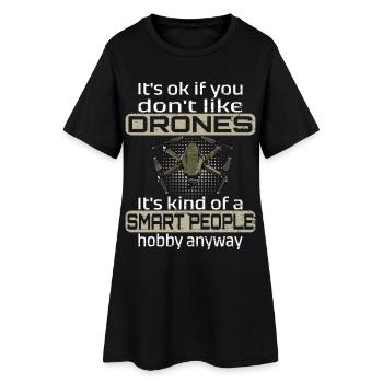 FAQ sur les drones Questions sur les drones T-shirt Quadricoptère - Robe T-shirt Femme - noir - Devant