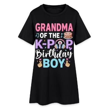 Grand-mère du garçon d’anniversaire K-Pop - Robe T-shirt Femme - noir - Devant