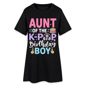 Tante du garçon anniversaire de la K-Pop - Robe T-shirt Femme - noir - Devant