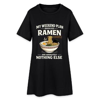 Minimalist Ramen Bowl Japan Motif - Women’s T-Shirt Dress - black - Front