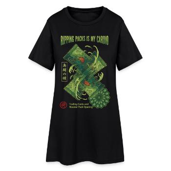 Ripping Packs Is My Cardio Trading Card Booster - Women’s T-Shirt Dress - black - Front