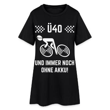 Ü40 Und Immer Noch Ohne Akku! (Fahrrad Rennrad W) - Frauen T-Shirt-Kleid - Schwarz - Vorne