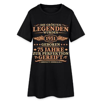 Größte Legenden 1951 geboren – 75. Geburtstag - Frauen T-Shirt-Kleid - Schwarz - Vorne