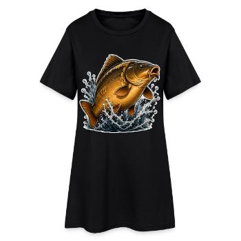 Design de pêche à la crape miroir - Robe T-shirt Femme - noir - Devant