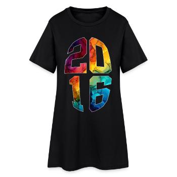 10 ANS 2016 10E ANNIVERSAIRE - Robe T-shirt Femme - noir - Devant