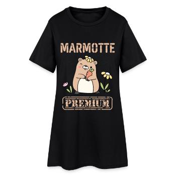 Marmotte Carotte Premium - Robe T-shirt Femme - noir - Devant