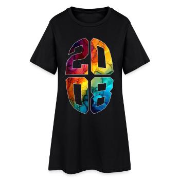 18 ANS 2008 18E ANNIVERSAIRE - Robe T-shirt Femme - noir - Devant