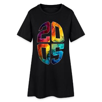 21 ANS 2005 21E ANNIVERSAIRE - Robe T-shirt Femme - noir - Devant