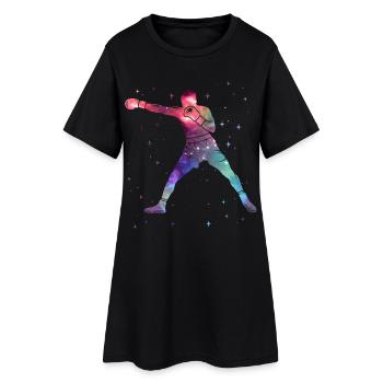 Boxer Boxing Space Kids Men Boys - Women’s T-Shirt Dress - black - Front