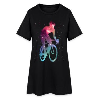 Bicycle Road Cyclist Space Kids Road Bike - Women’s T-Shirt Dress - black - Front