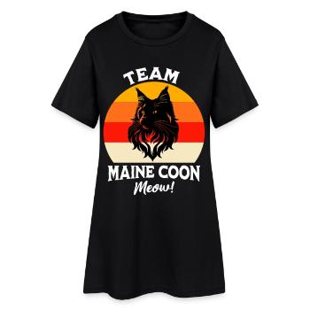 Team Maine Coon - Frauen T-Shirt-Kleid - Schwarz - Vorne