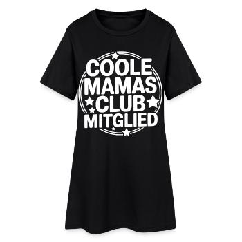 Coole Mamas Club Mitglied T-Shirt - Frauen T-Shirt-Kleid - Schwarz - Vorne