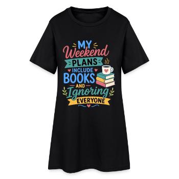 Lire des romans Fan de Lecture Conception - Robe T-shirt Femme - noir - Devant
