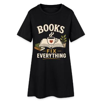 Lesen Ist Meine Lieblingsbeschäftigung Design - Frauen T-Shirt-Kleid - Schwarz - Vorne