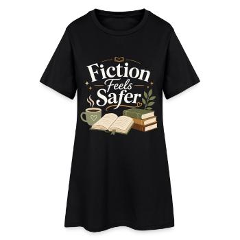 Motif de la bibliothèque de fans de romans urbains - Robe T-shirt Femme - noir - Devant