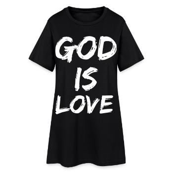 Dieu est amour - Robe T-shirt Femme - noir - Devant