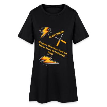Elektriker T-Shirt Lustiges Geschenk Beruf Humor!! - Frauen T-Shirt-Kleid - Schwarz - Vorne