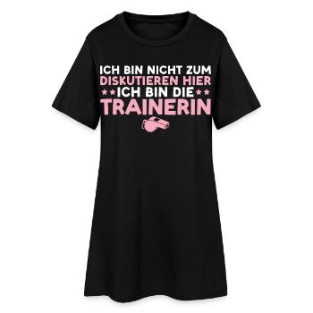 Trainerin Nicht zum diskutieren hier Coaching - Frauen T-Shirt-Kleid - Schwarz - Vorne