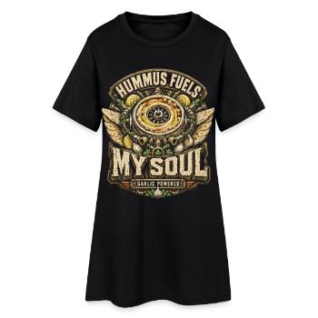 Lebanon Lebanese Hummus Fuels My Soul - Women’s T-Shirt Dress - black - Front