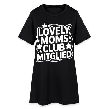 Lovely Moms Club Mitglied - Frauen T-Shirt-Kleid - Schwarz - Vorne