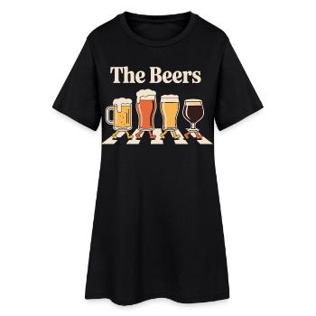 Bier Shirt mit Gläsern Geschenk für Pub Fans - Frauen T-Shirt-Kleid - Schwarz - Vorne