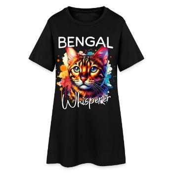 Le Murmureur de chats du Bengale - Robe T-shirt Femme - noir - Devant