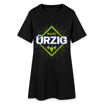 Ürzig an der Mosel mit Retro Weintrauben Souvenir - Frauen T-Shirt-Kleid - Schwarz - Vorne