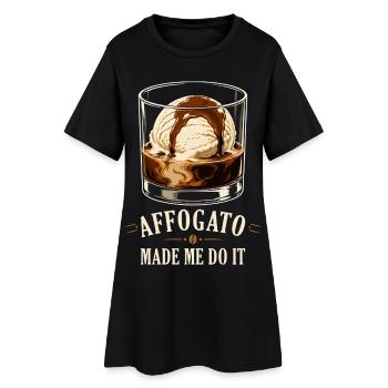 Affogato Made Me Do It - Frauen T-Shirt-Kleid - Schwarz - Vorne