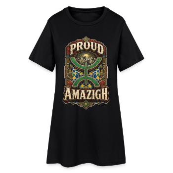 Maroc Marocain Fier Amazigh - Robe T-shirt Femme - noir - Devant