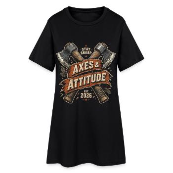 Lumberjacks, Lumberjacks, Lumberjacks, Axes & Attitude - Women’s T-Shirt Dress - black - Front