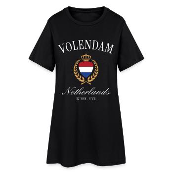 Volendam Coat of Arms Crown – Netherlands Travel Souvenir - Women’s T-Shirt Dress - black - Front