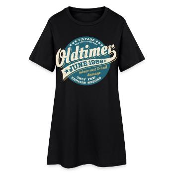 Oldtimer Juni 1986 | Geburtstag Geschenk - Frauen T-Shirt-Kleid - Schwarz - Vorne