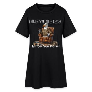 Früher war alles besser Retro Möwe Nostalgie - Frauen T-Shirt-Kleid - Schwarz - Vorne