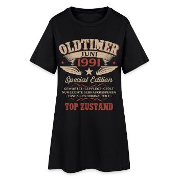 35. Geburtstag Geschenk Mann Oldtimer Juni 1991 - Frauen T-Shirt-Kleid - Schwarz - Vorne