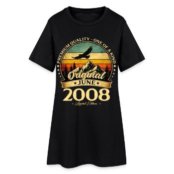 Cadeau du 18e anniversaire Vintage juin Millésime 2008 - Robe T-shirt Femme - noir - Devant