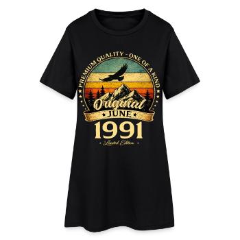 Cadeau du 35e anniversaire Millésime de juin Millésime 1991 - Robe T-shirt Femme - noir - Devant