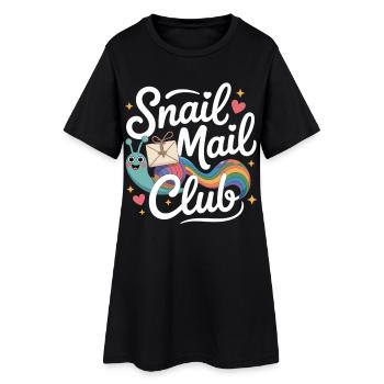 T-shirt du club de courrier - Courrier Lettres Bonne humeur - Robe T-shirt Femme - noir - Devant