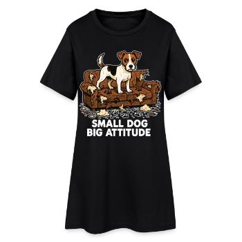 Jack Russell: Small Dog. Big Attitude. Comic - Frauen T-Shirt-Kleid - Schwarz - Vorne