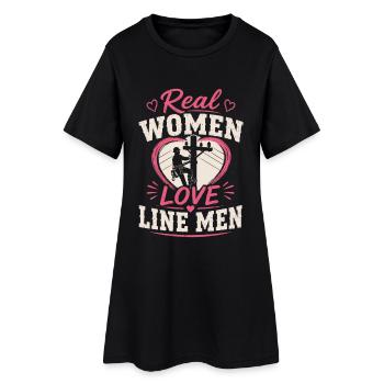 Proud Wife By A Lineman Cable - Robe T-shirt Femme - noir - Devant