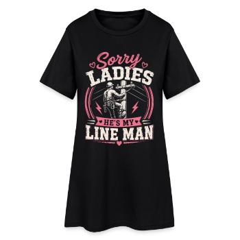Épouse d’un professionnel de la ligne électrique - Robe T-shirt Femme - noir - Devant