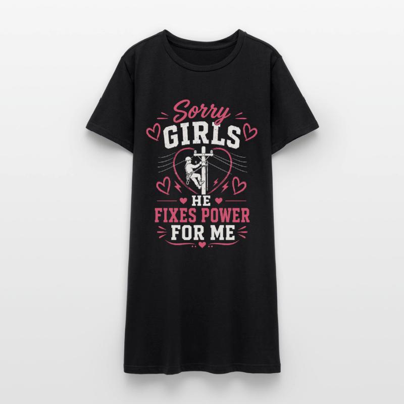 Lineman Ehefrau Mit Stolz Technik Frauen T-Shirt-Kleid