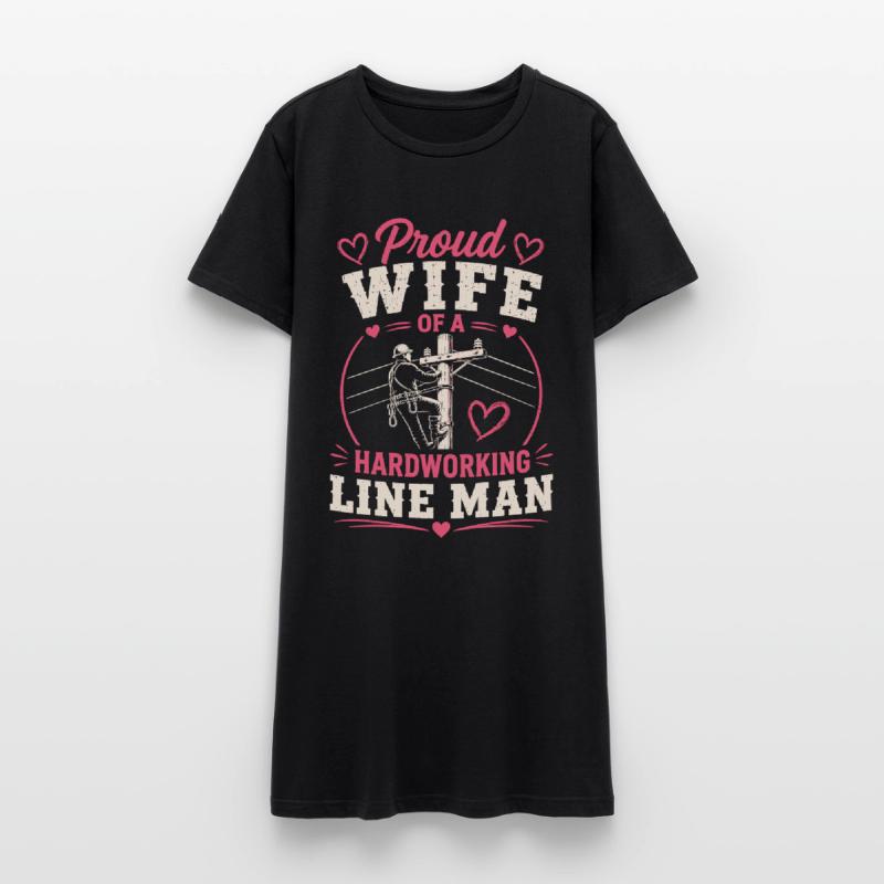 Strom Arbeiter Ehefrau Elektriker Technik Frauen T-Shirt-Kleid