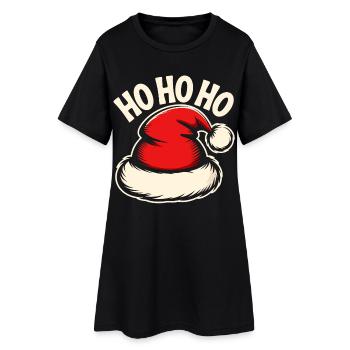 Ho Ho Ho Santa Hat - Women’s T-Shirt Dress - black - Front