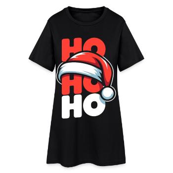Style Père Noël Ho Ho Ho - Robe T-shirt Femme - noir - Devant
