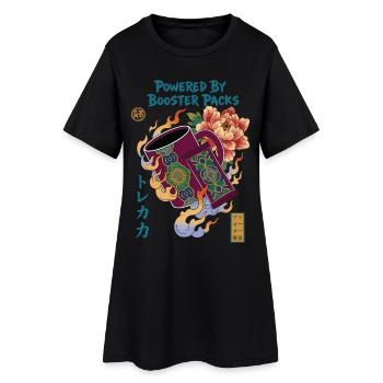Powered By Booster Packs Trading Card Collector - Women’s T-Shirt Dress - black - Front